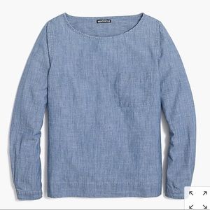 NWT J.Crew Chambray Popover with Pocket